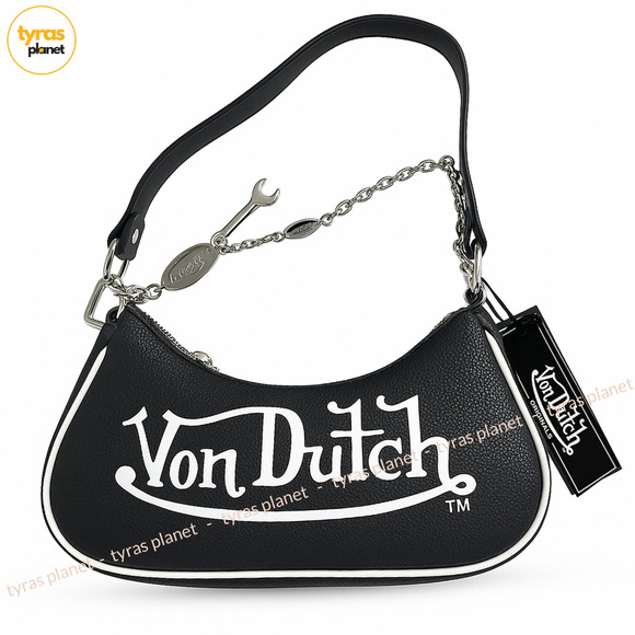Von Dutch Handbags - Von Dutch Classic Black and White Shoulder Bag